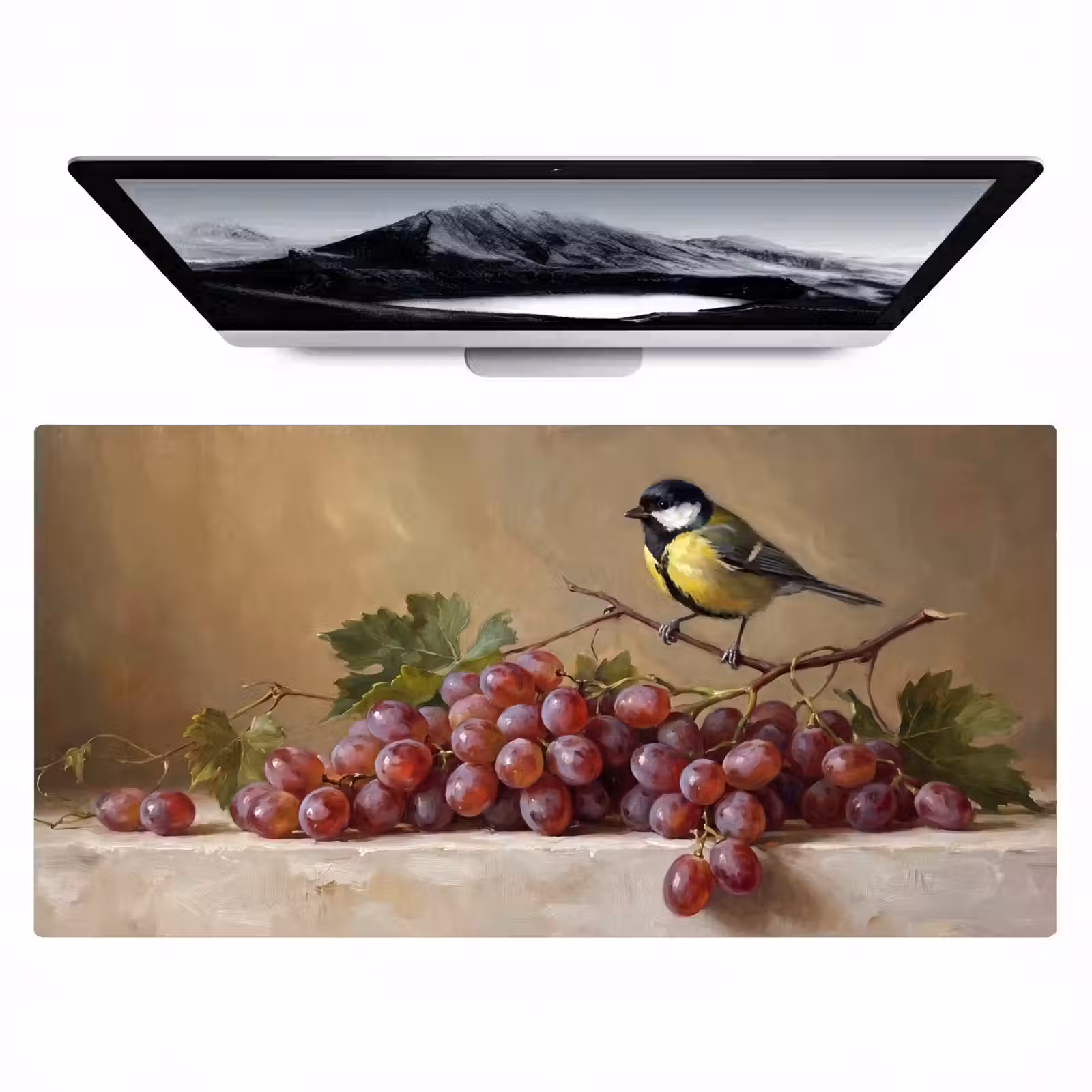 Bureau onderlegger - Vogel - Druiven - Stilleven — 1