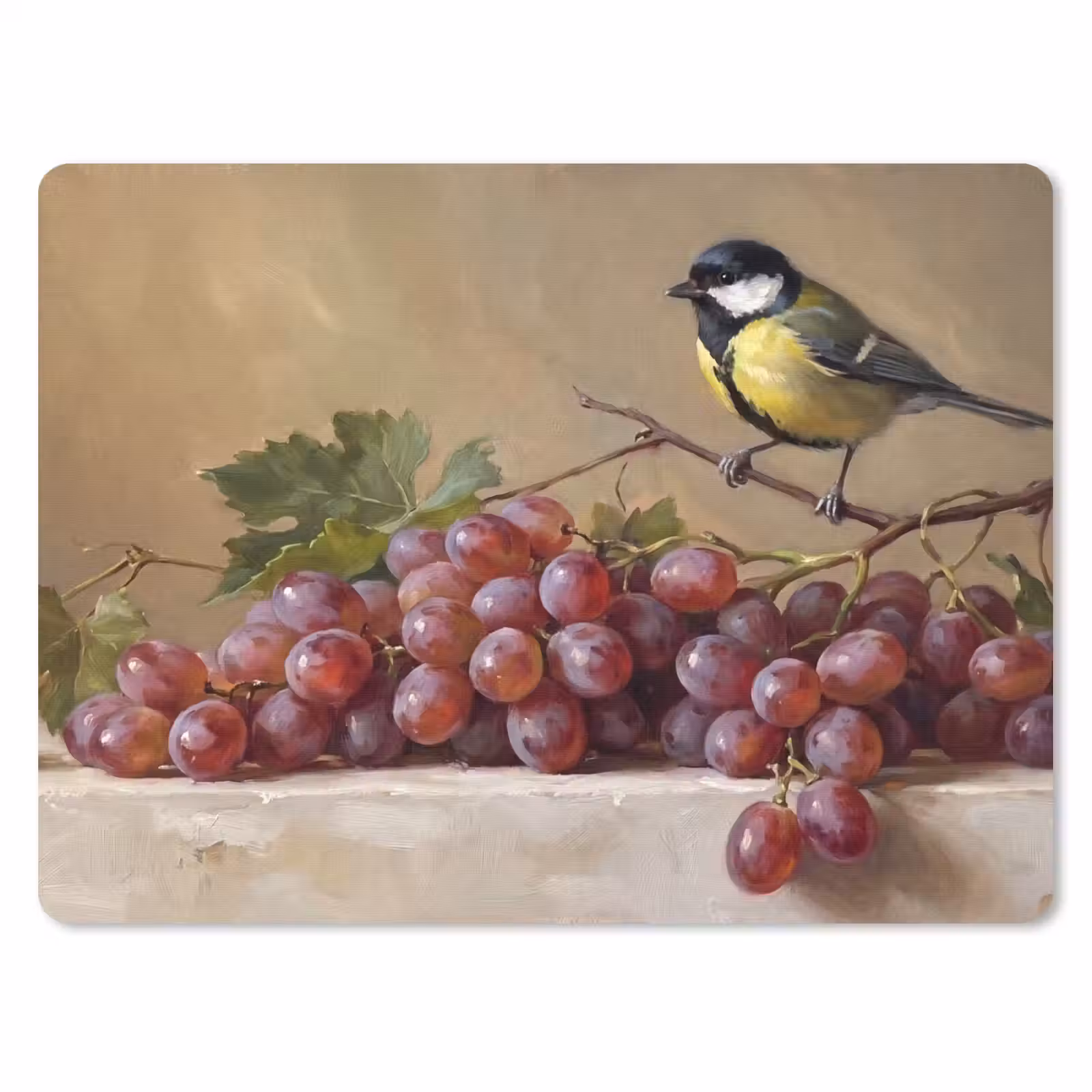 Muismat - Vogel - Druiven - Stilleven — 1