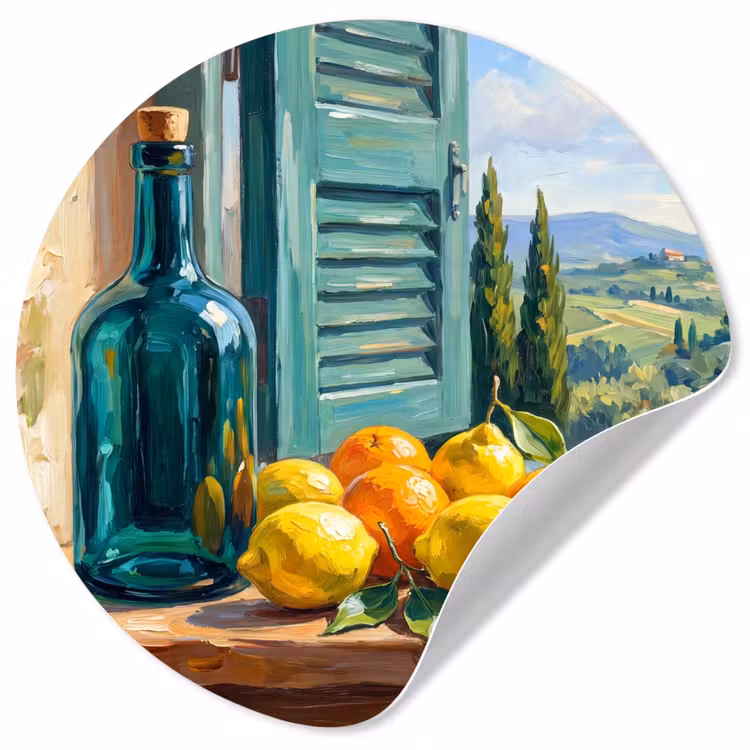 Behangcirkel - Fles - Fruit - Stilleven — 1