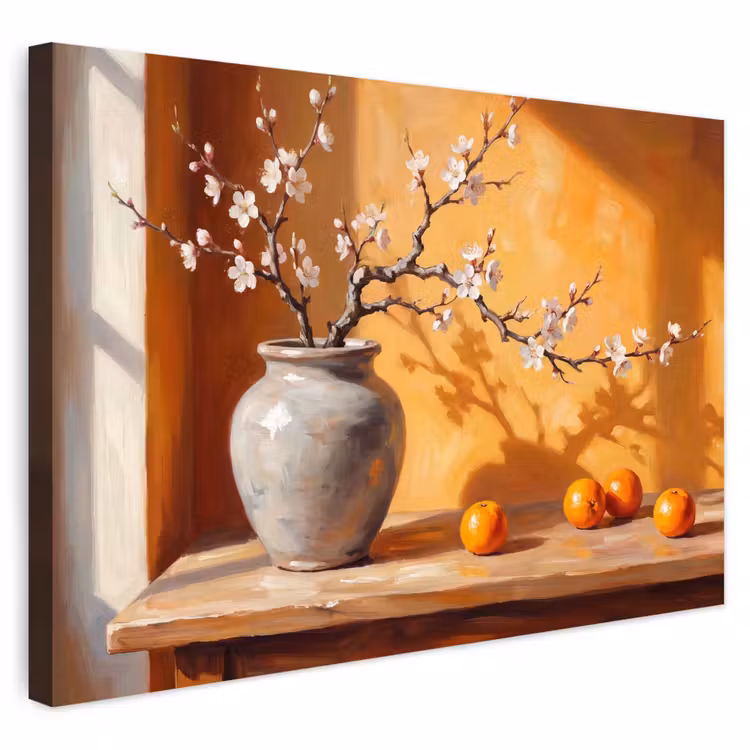 Buiten canvas - Witte bloemen - Stilleven — 1