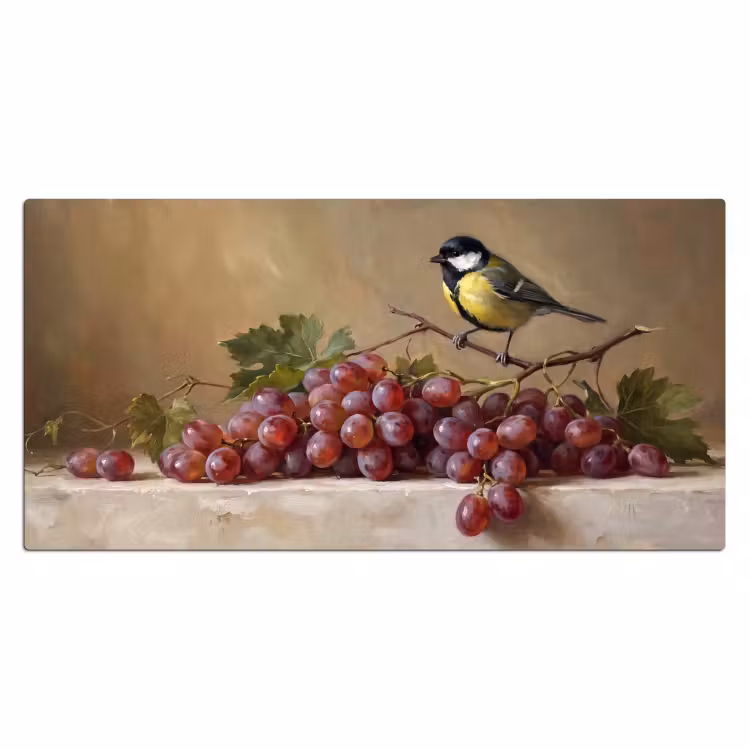 Bureau onderlegger - Vogel - Druiven - Stilleven — 2