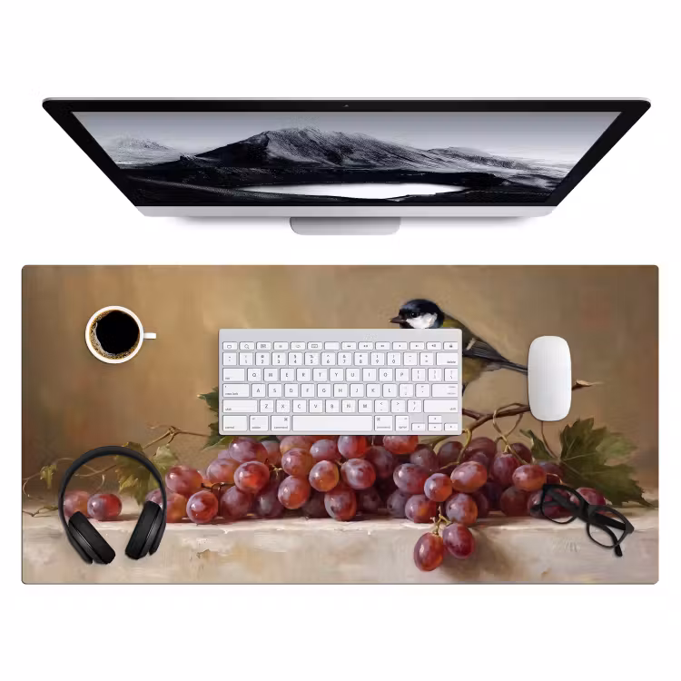 Bureau onderlegger - Vogel - Druiven - Stilleven — 4