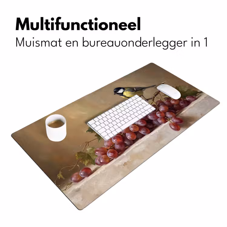 Bureau onderlegger - Vogel - Druiven - Stilleven — 7