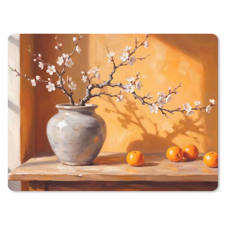 Muismat - Witte bloemen - Stilleven — 1