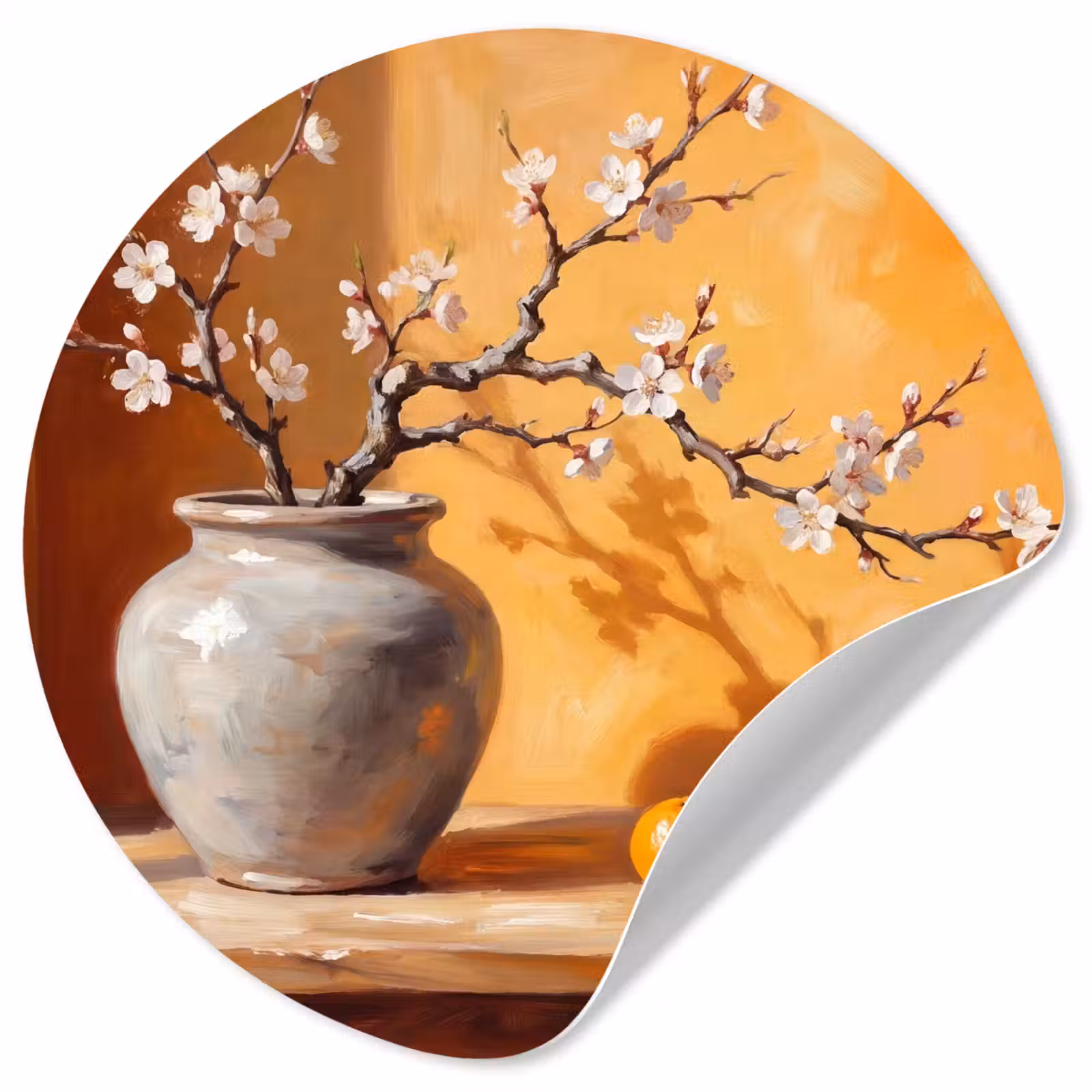 Behangcirkel - Witte bloemen - Stilleven — 1