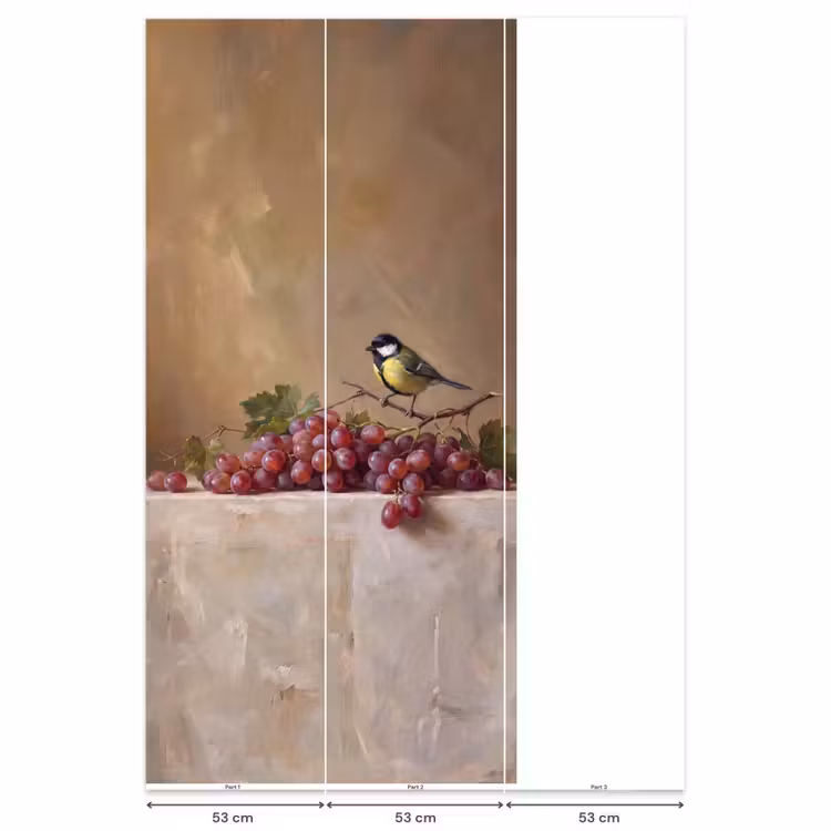 Behang - Vogel - Druiven - Stilleven — 6
