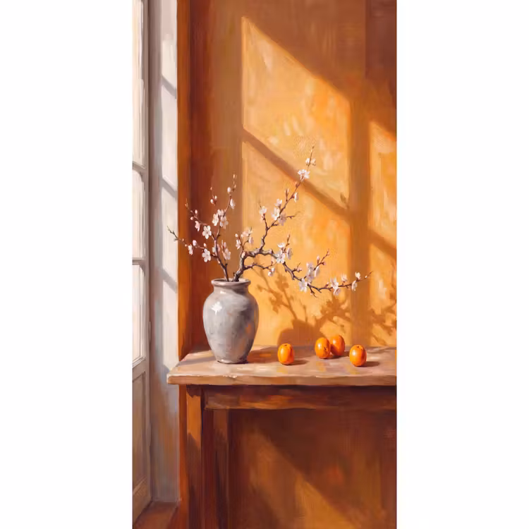 Behang - Witte bloemen - Stilleven — 2