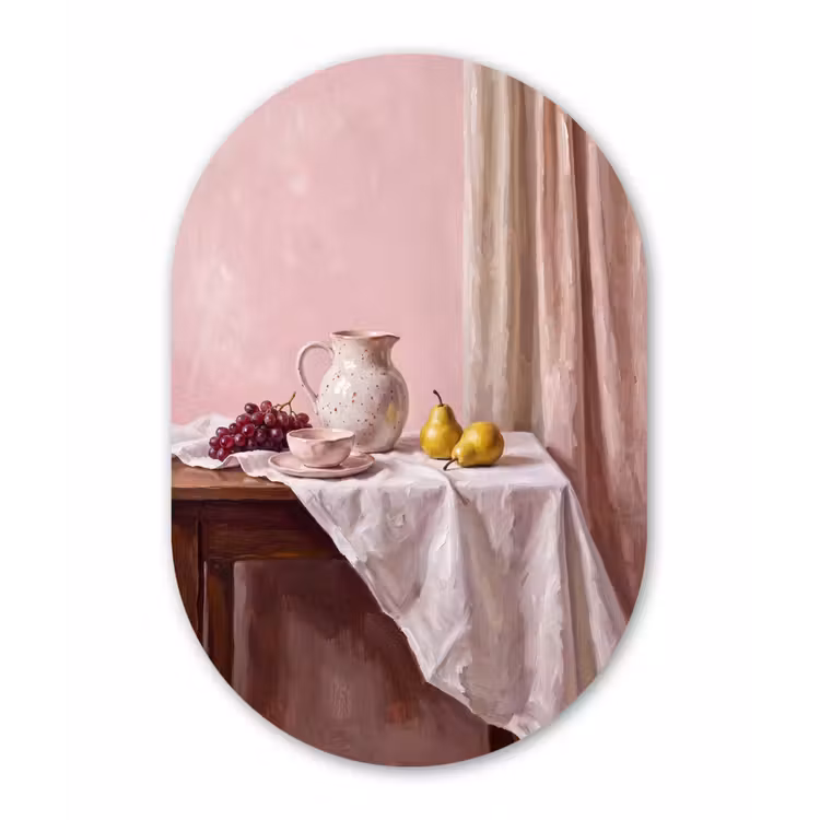 Muurovaal aluminium - Stilleven - Fruit - Roze — 1
