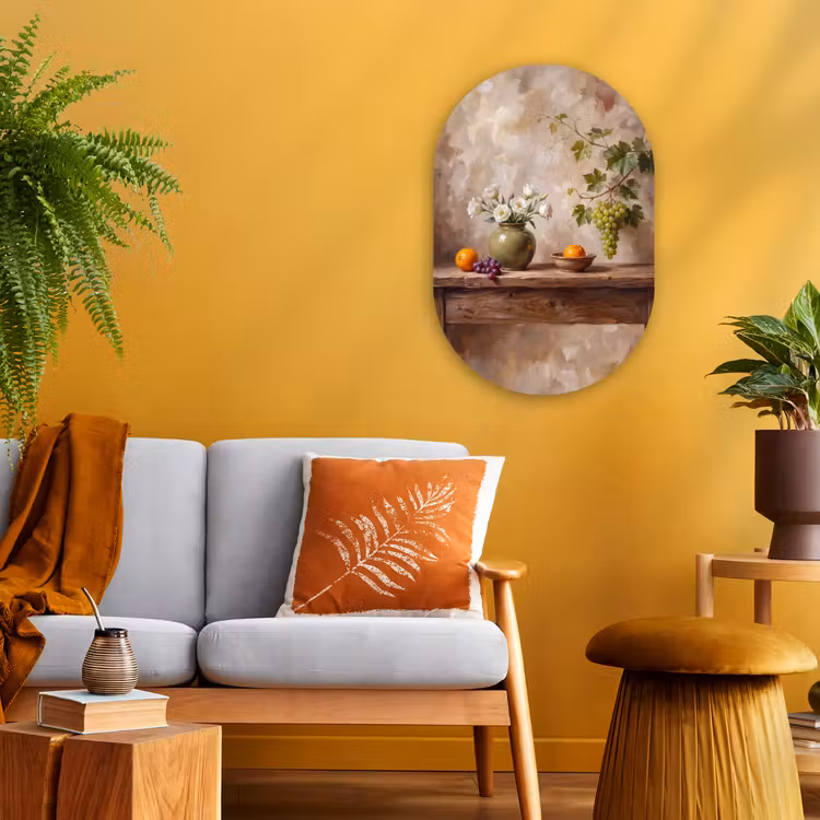 Muurovaal - Kunststof - Bloemen - Fruit - Stilleven — 2