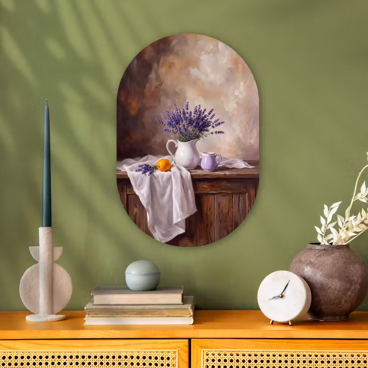 Muurovaal - Kunststof - Bloemen - Stilleven - Paars — 2