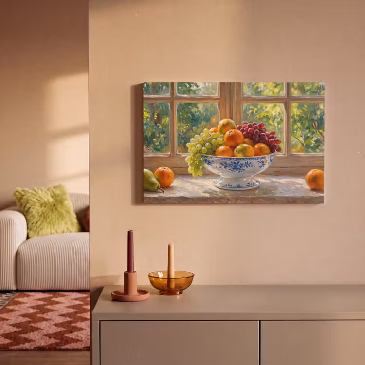 Canvas schilderij - Fruit - Vensterbank - Natuur — 1
