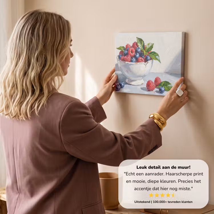 Canvas schilderij - Bessen - Kom - Eten — 2