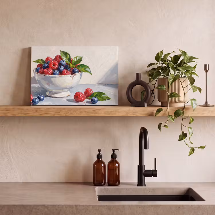 Canvas schilderij - Bessen - Kom - Eten — 3