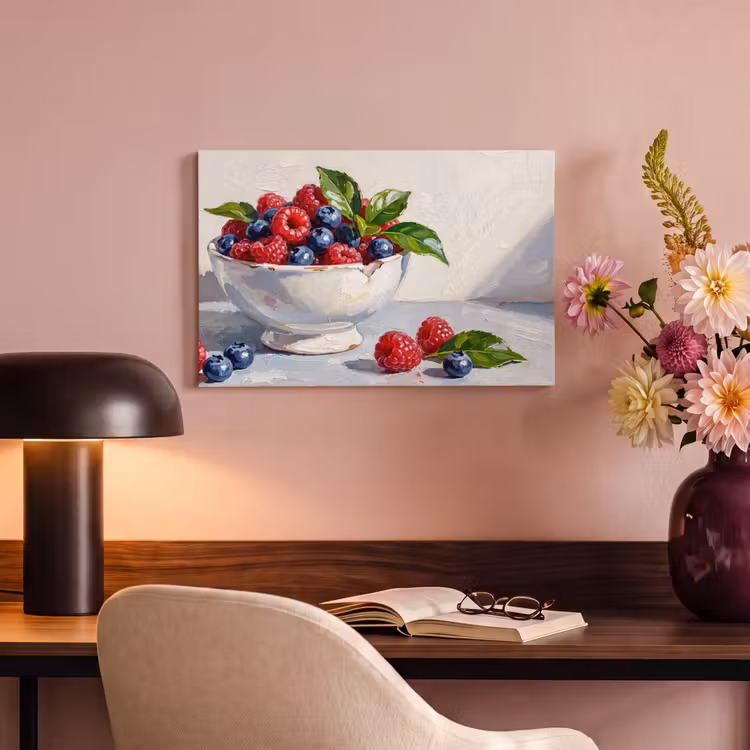 Canvas schilderij - Bessen - Kom - Eten — 5