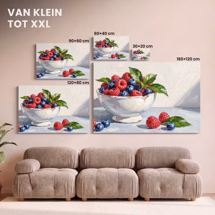 Canvas schilderij - Bessen - Kom - Eten — 7