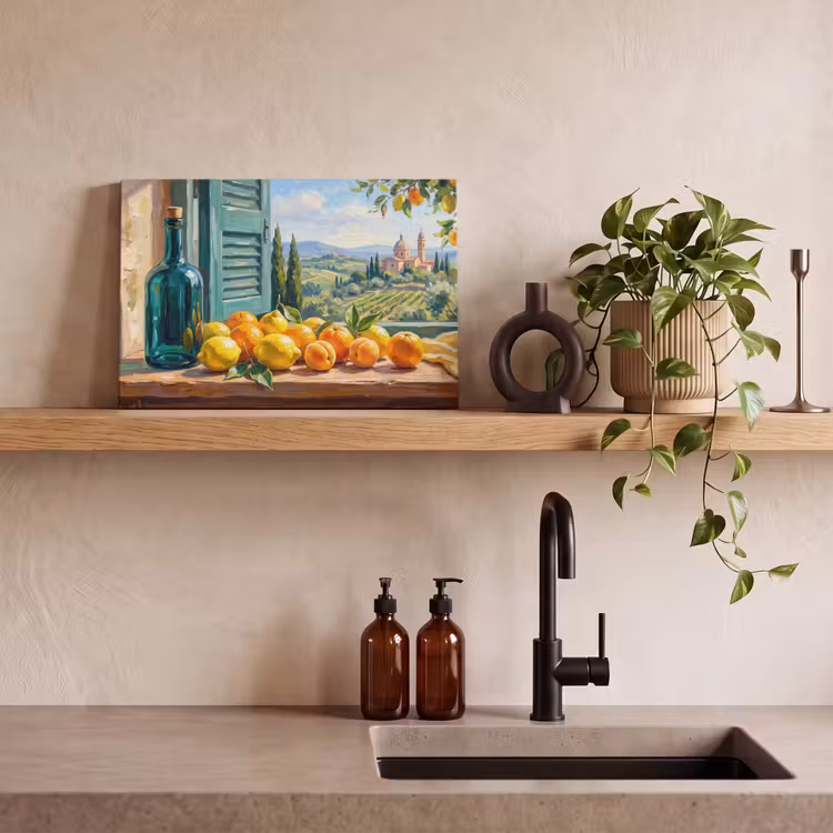 Canvas schilderij - Fles - Fruit - Stilleven — 3
