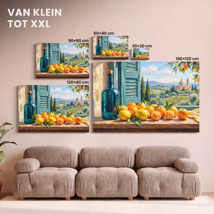 Canvas schilderij - Fles - Fruit - Stilleven — 7