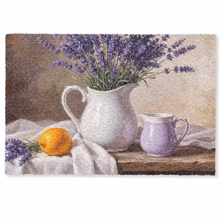 Deurmat - Bloemen - Stilleven - Paars — 1
