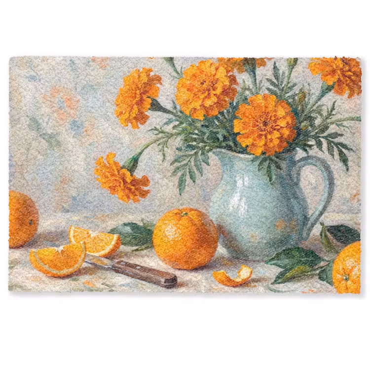 Deurmat - Eten - Oranje - Kunst — 1
