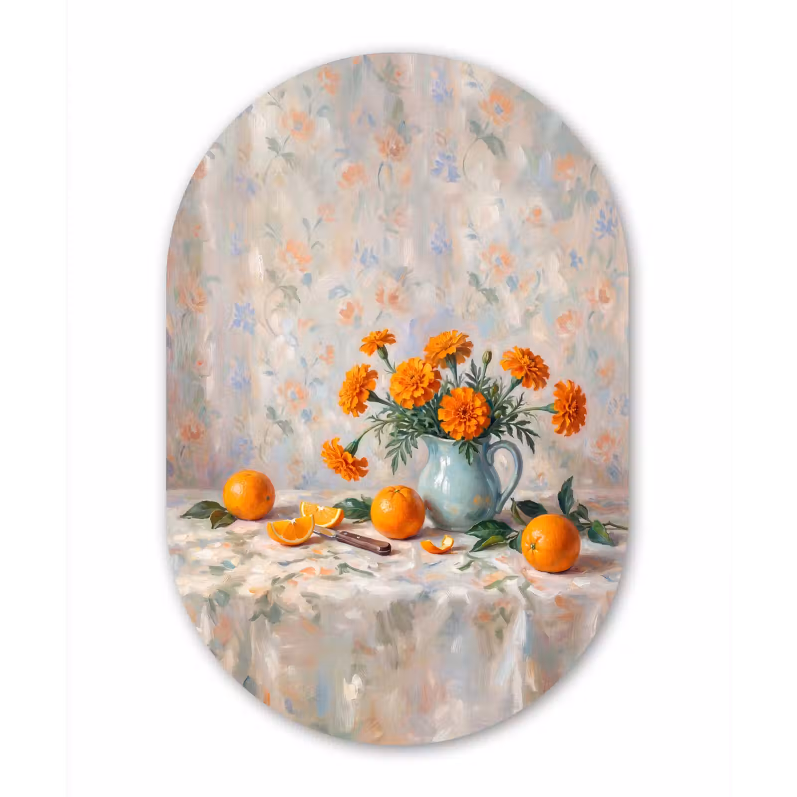 Muurovaal - Glas - Eten - Oranje - Kunst — 1