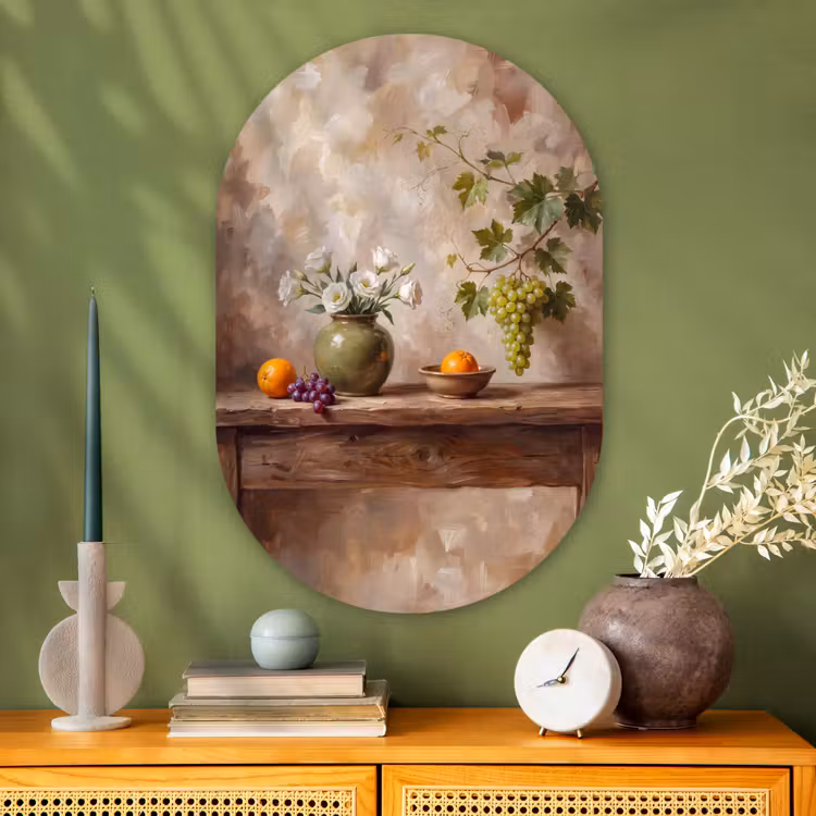 Muurovaal - Glas - Bloemen - Fruit - Stilleven — 2