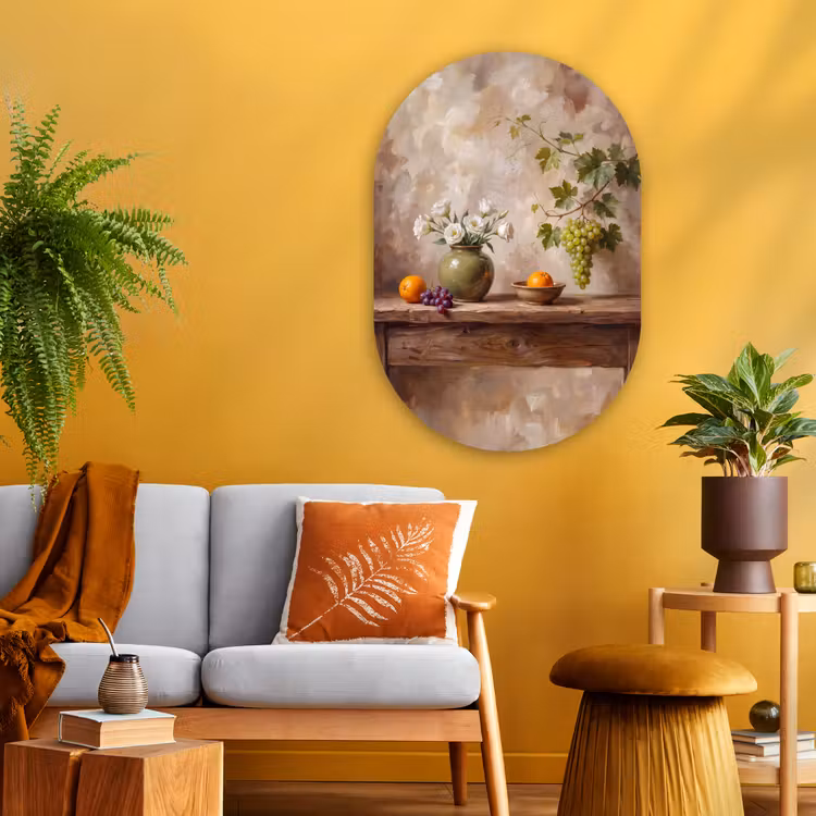 Muurovaal - Glas - Bloemen - Fruit - Stilleven — 3