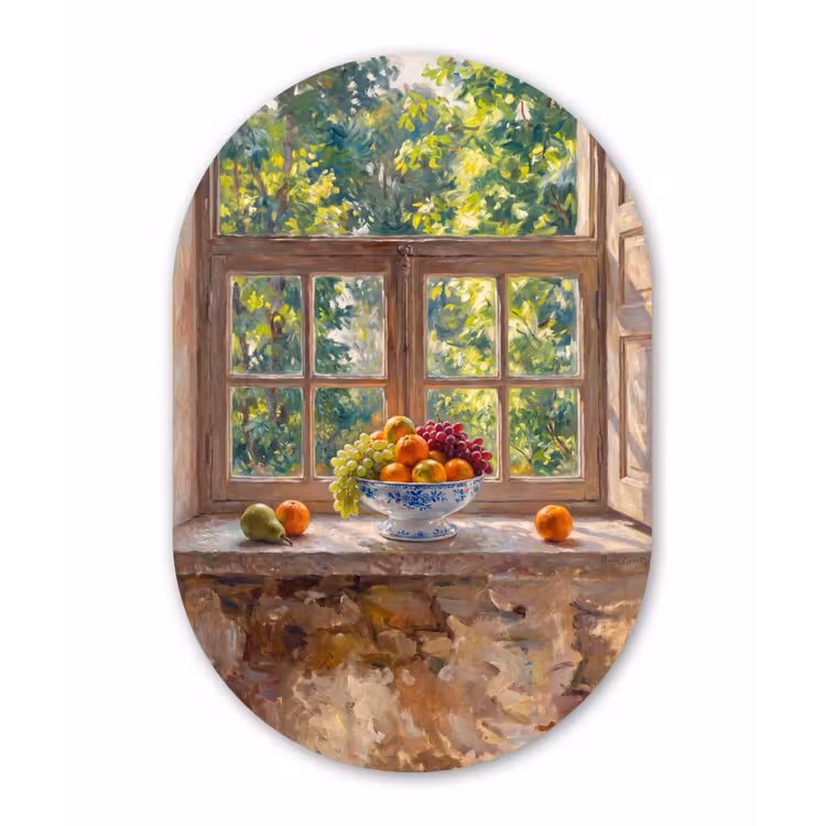 Muurovaal - Glas - Fruit - Vensterbank - Natuur — 1
