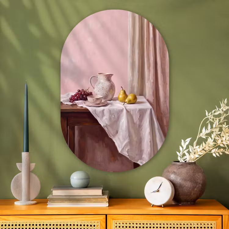 Muurovaal - Glas - Stilleven - Fruit - Roze — 2