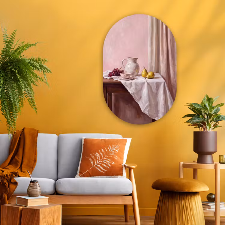 Muurovaal - Glas - Stilleven - Fruit - Roze — 3