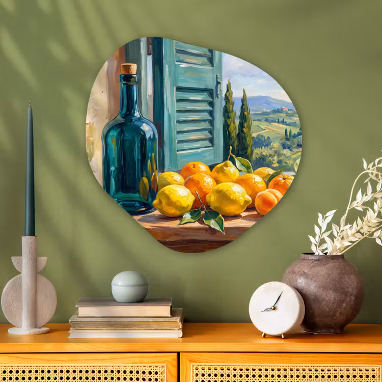 Organisch schilderij - Glas - Fles - Fruit - Stilleven — 2