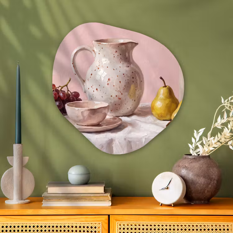 Organisch schilderij - Glas - Stilleven - Fruit - Roze — 2