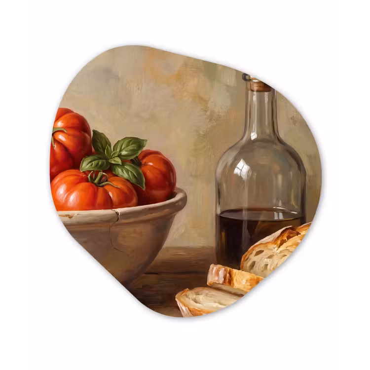 Organisch schilderij - Glas - Tomaten - Kom - Eten — 1