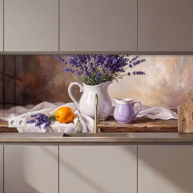 Keuken achterwand - Bloemen - Stilleven - Paars — 1