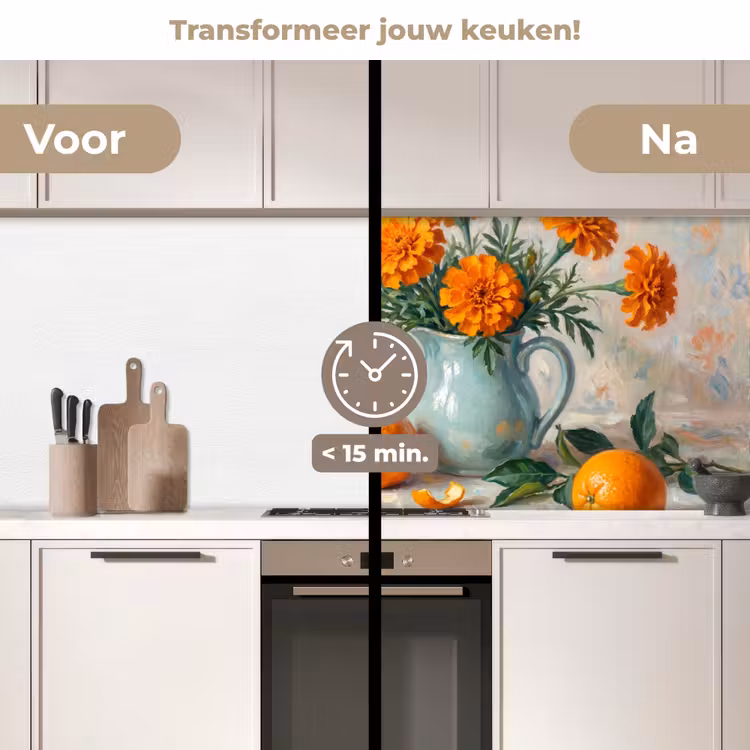 Keuken achterwand - Eten - Oranje - Kunst — 2