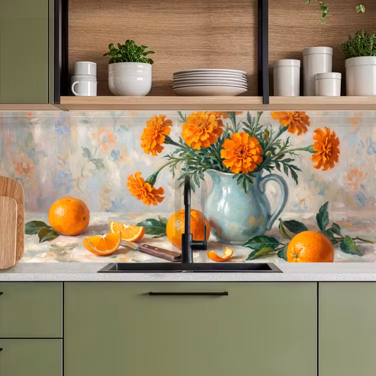 Keuken achterwand - Eten - Oranje - Kunst — 5