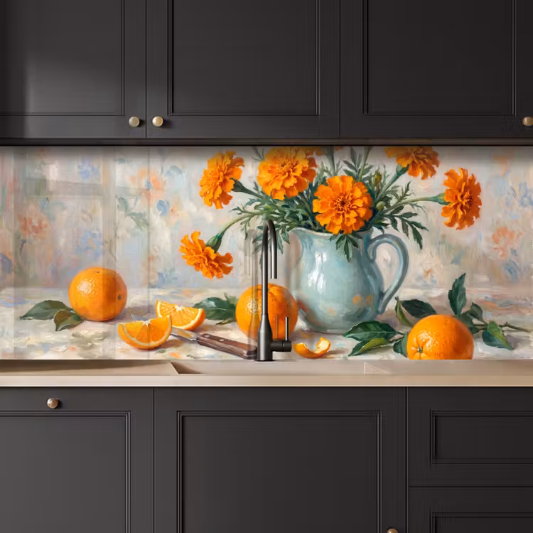Keuken achterwand - Eten - Oranje - Kunst — 6