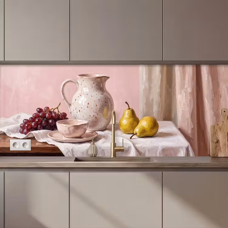 Keuken achterwand - Stilleven - Fruit - Roze — 1