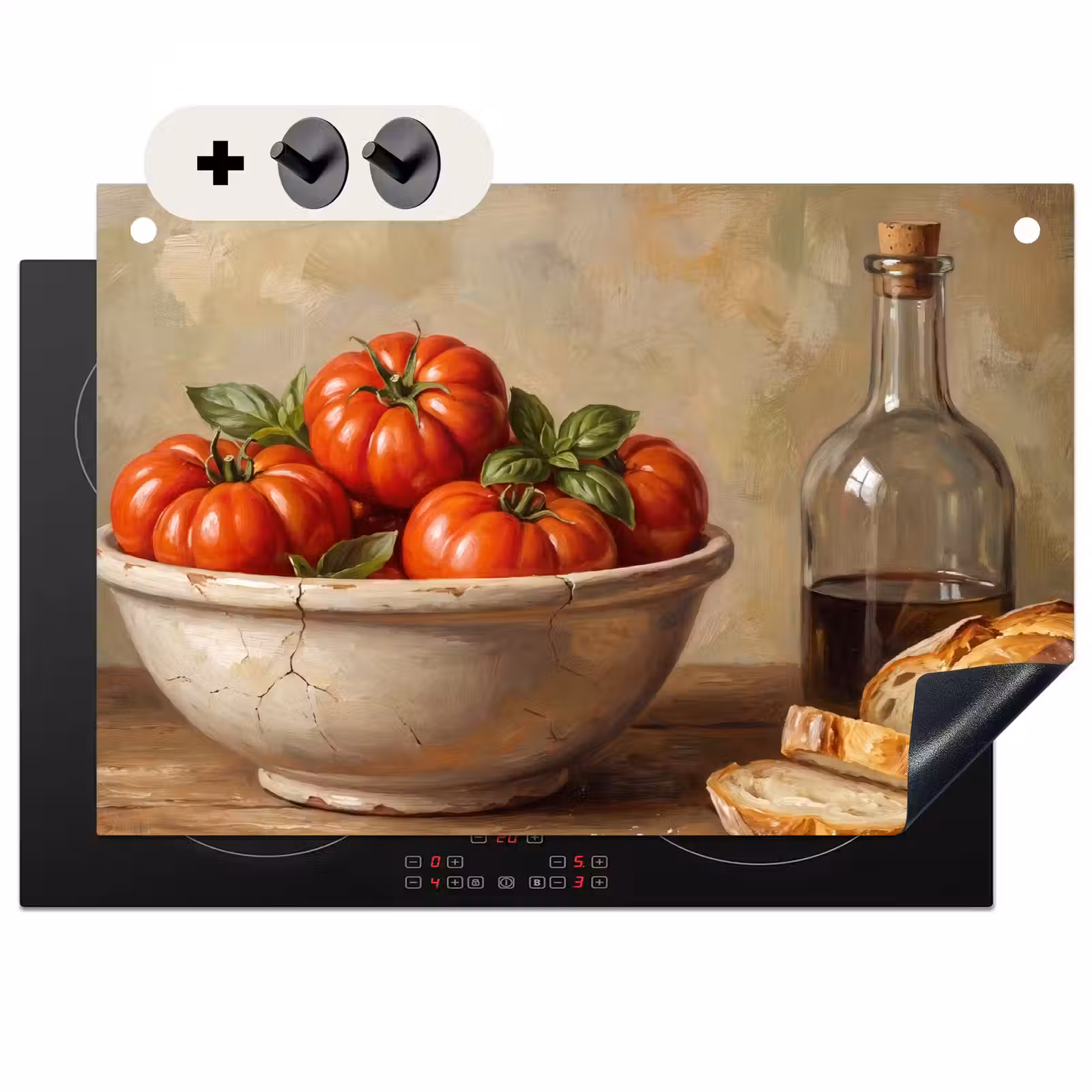 Inductie beschermer en spatscherm (2in1) - Tomaten - Kom - Eten — 1