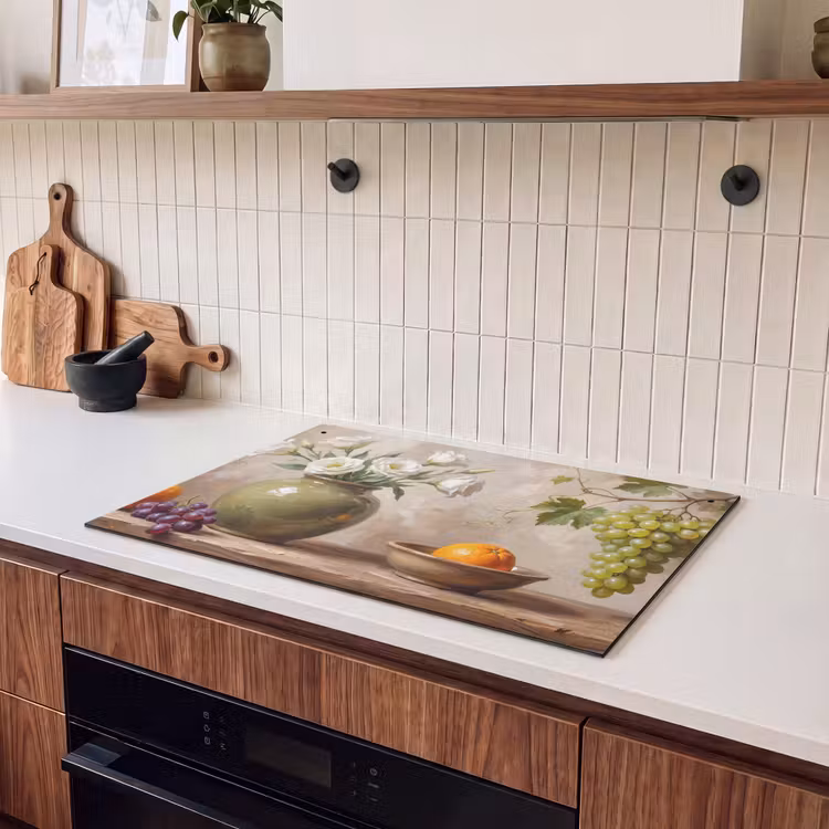Inductie beschermer en spatscherm (2in1) - Bloemen - Fruit - Stilleven — 3