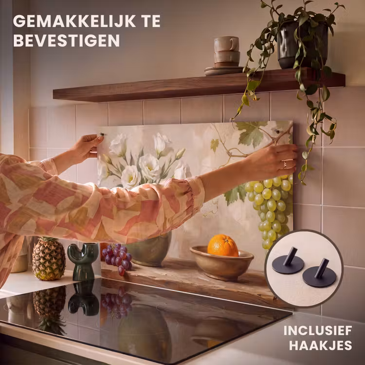 Inductie beschermer en spatscherm (2in1) - Bloemen - Fruit - Stilleven — 7