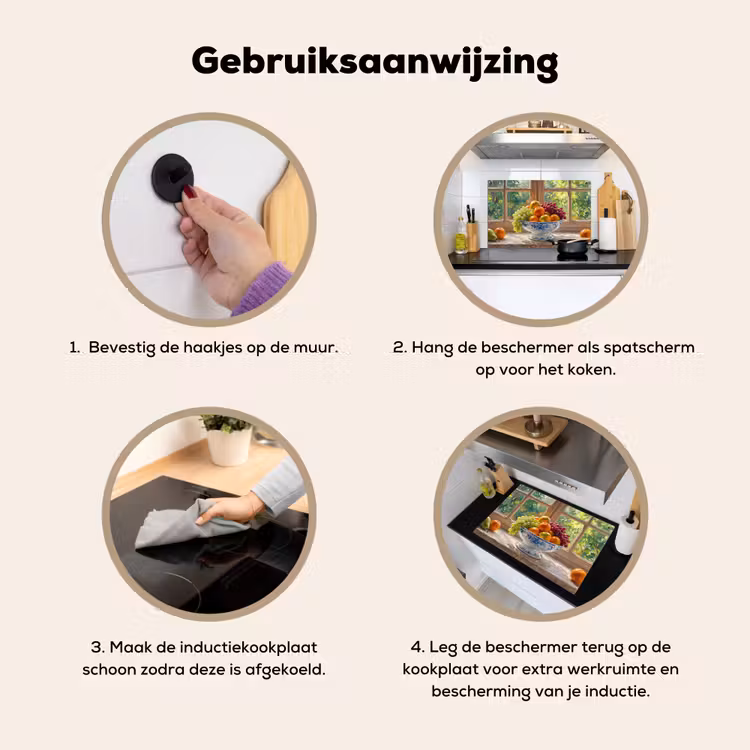 Inductie beschermer en spatscherm (2in1) - Fruit - Vensterbank - Natuur — 6