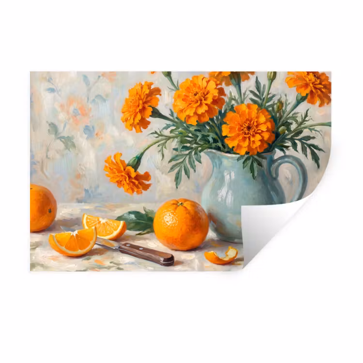 Muursticker - Eten - Oranje - Kunst — 1