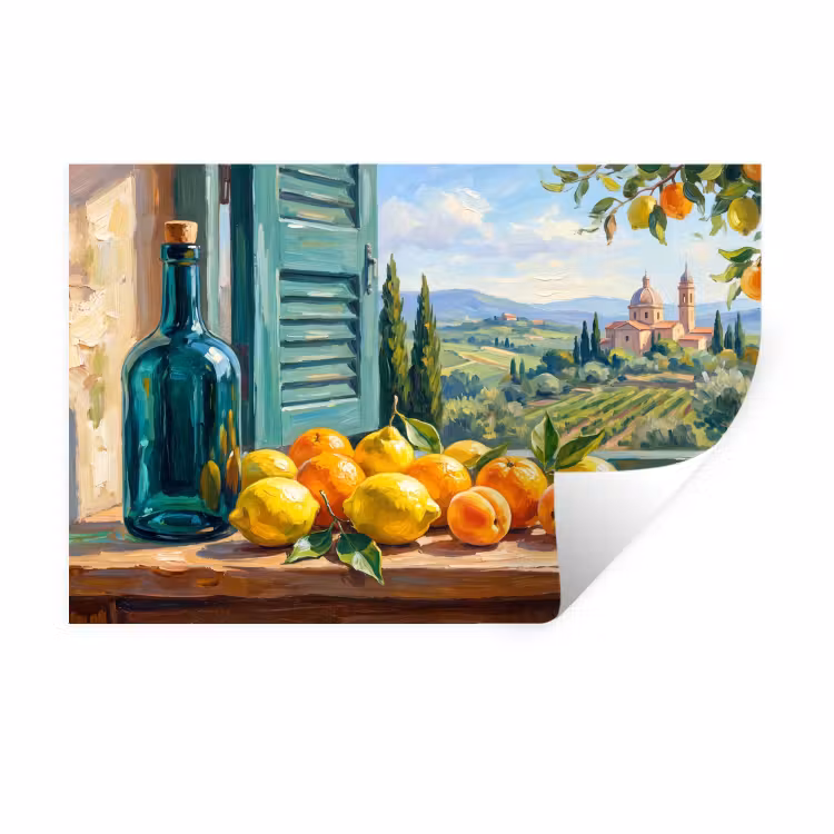 Muursticker - Fles - Fruit - Stilleven — 1