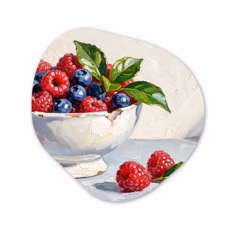 Organisch schilderij - Forex - Bessen - Kom - Eten — 1