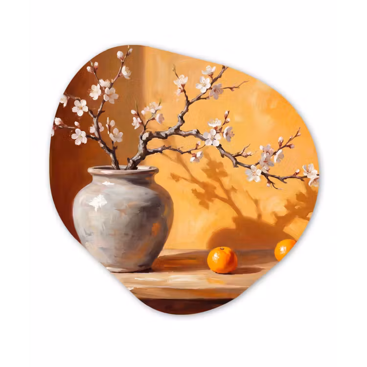 Organisch schilderij - Forex - Witte bloemen - Stilleven — 1