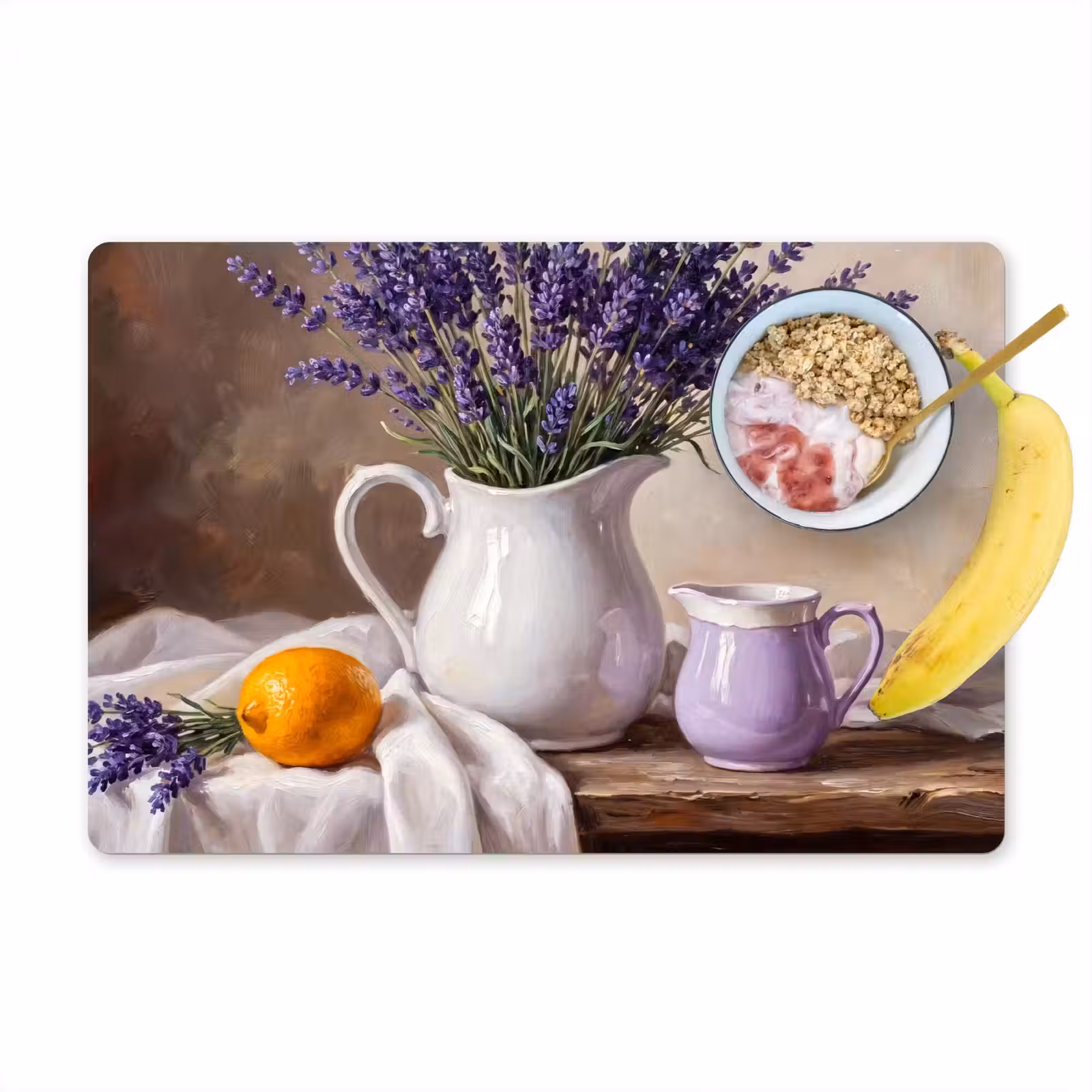 Placemat - 6 stuks - Bloemen - Stilleven - Paars — 1