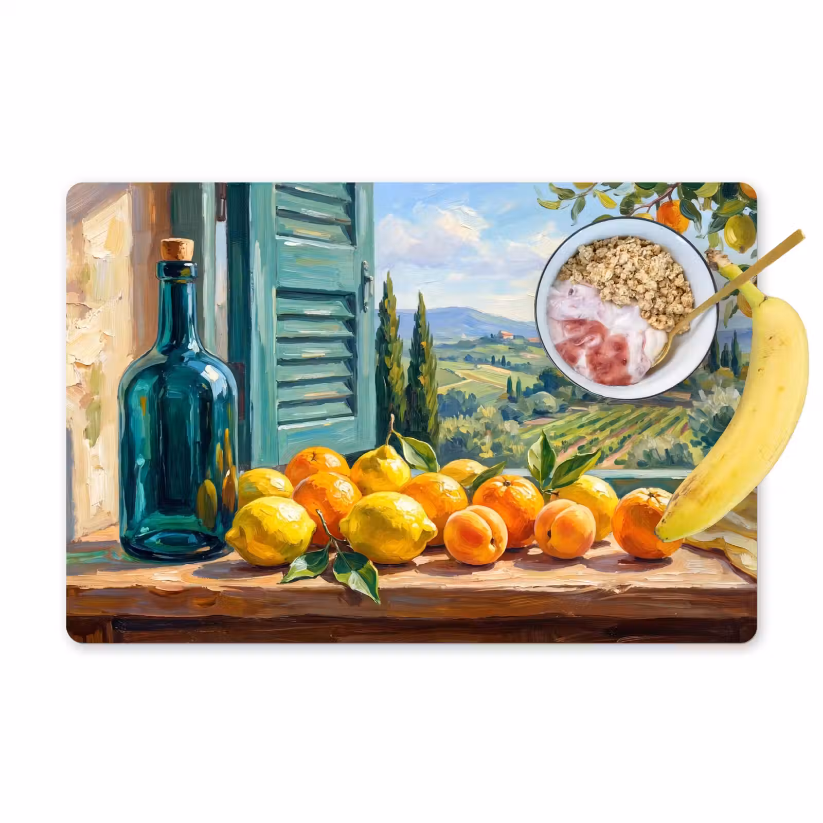 Placemat - 6 stuks - Fles - Fruit - Stilleven — 1