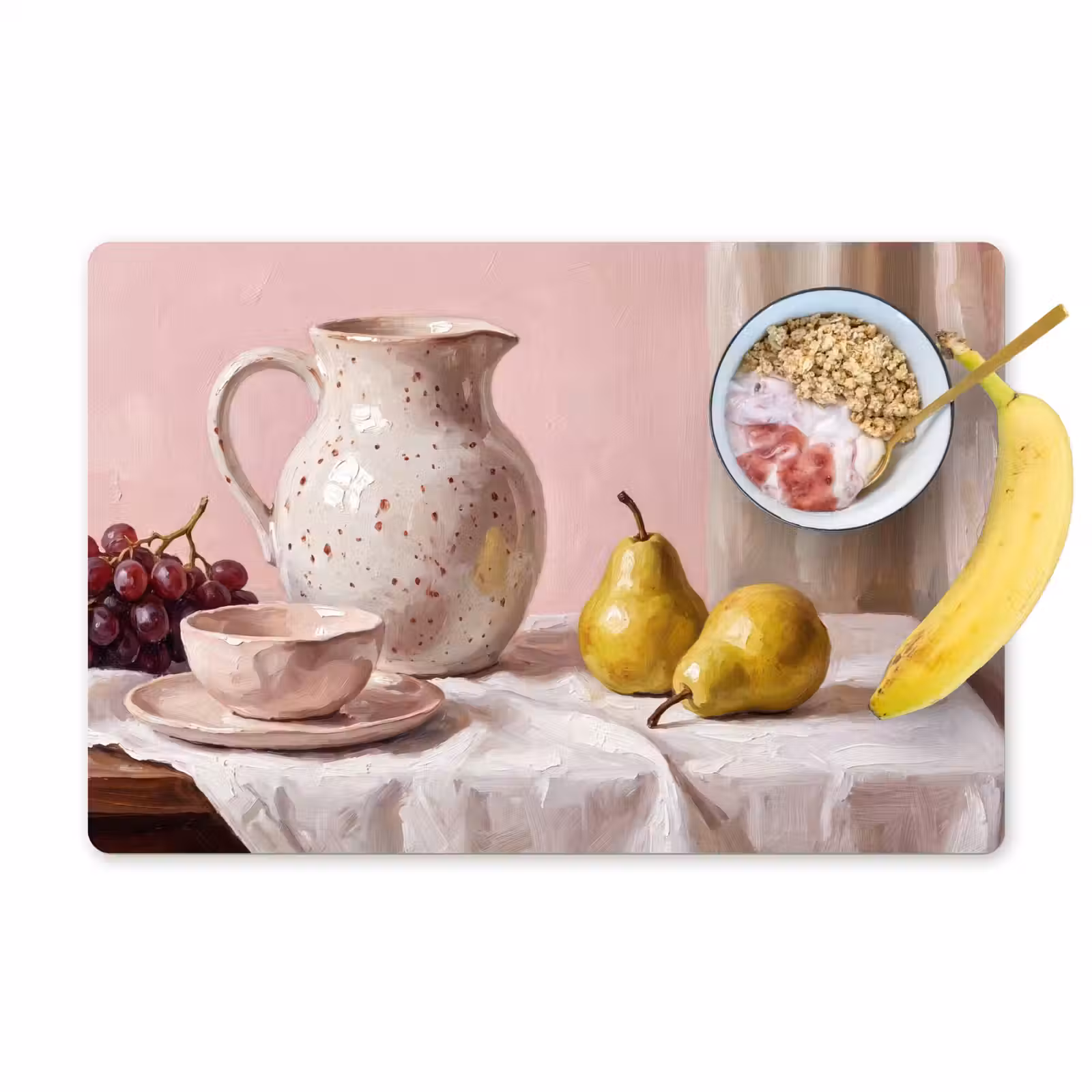 Placemat - 6 stuks - Stilleven - Fruit - Roze — 1