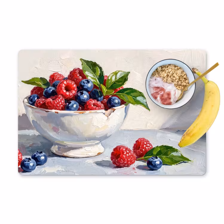 Placemat - 6 stuks - Bessen - Kom - Eten — 1