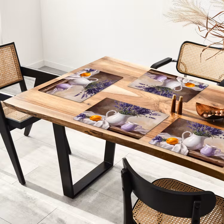 Placemat - 6 stuks - Bloemen - Stilleven - Paars — 5